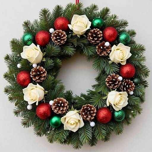 Festive Holiday Wreath with Ornaments