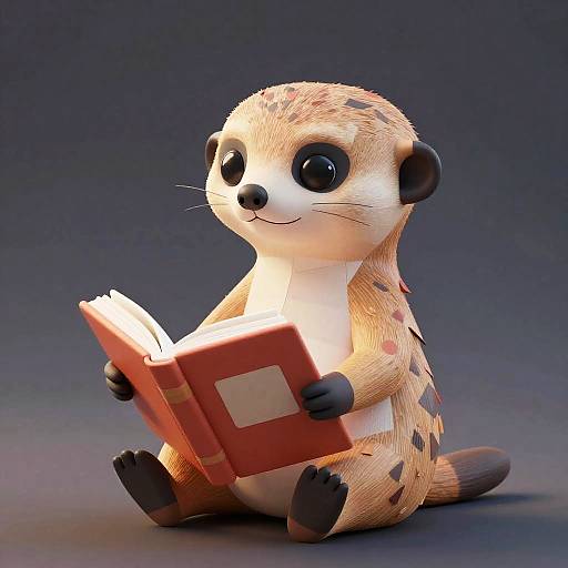 3D Toy Meerkat Reading Book