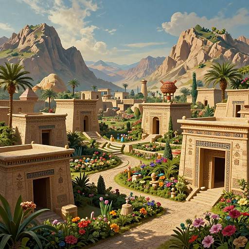 Surreal Ancient Mesopotamian Scene