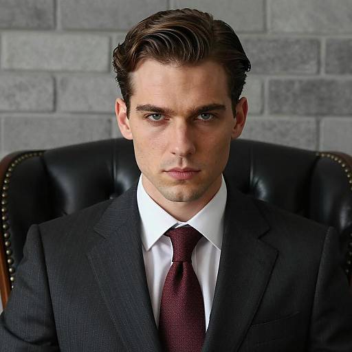 Sophisticated Man in Pinstripe Suit