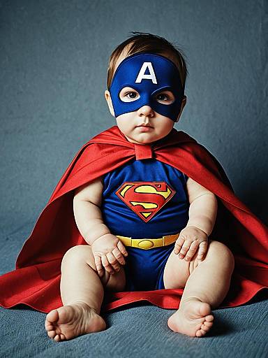 Realistic Newborn Superhero Baby Portrait