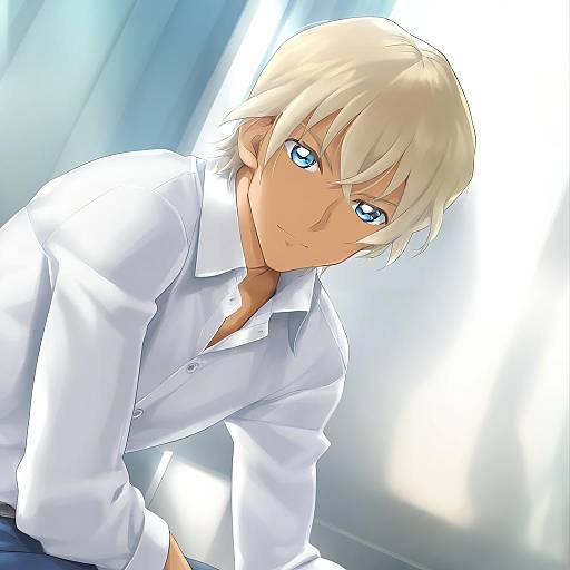 Illustration of Amuro tooru, meitantei conan in the style of Happoubi jin