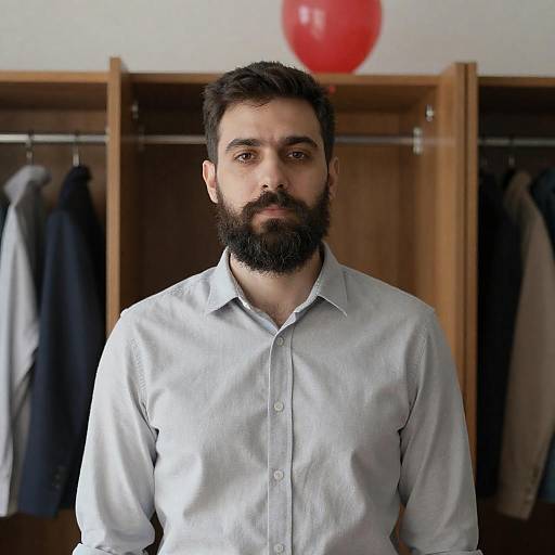 Neutral Portrait of a Bearded Man