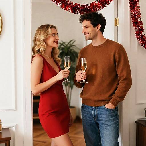 Joyful Celebration Indoors with Champagne