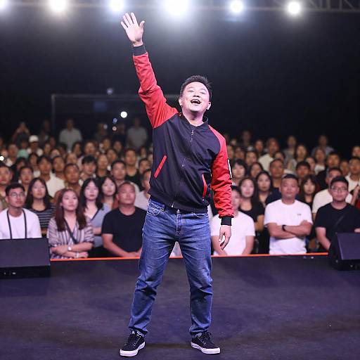 Energetic Male Performer on Stage