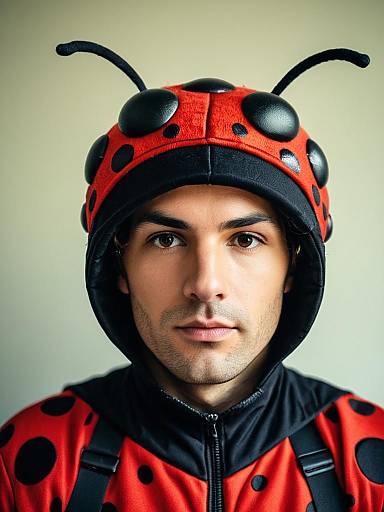 Realistic Male Ladybug Costume Portrait