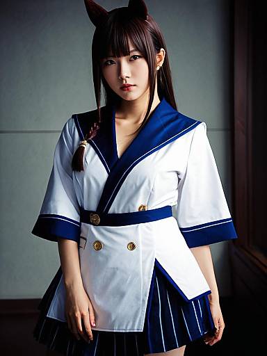 Woman in Moeka Kiryu Cosplay Costume