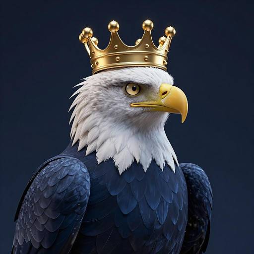Majestic Gradient Eagle Portrait in Navy