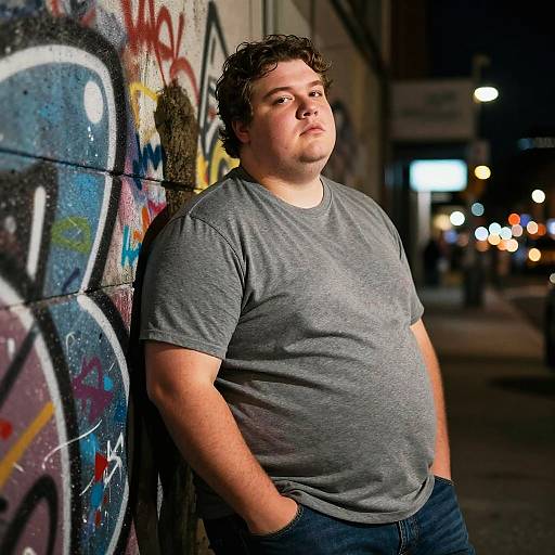 Gritty Urban Portrait with Graffiti