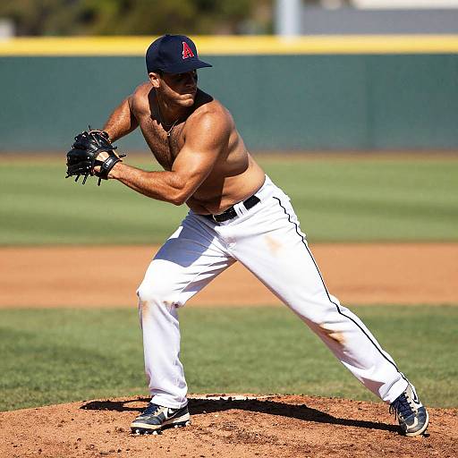 Shirtless Athletic Baseball Player Mike Trout
