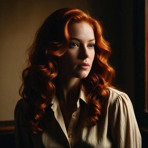 Retro Portrait of Woman with Red Hair