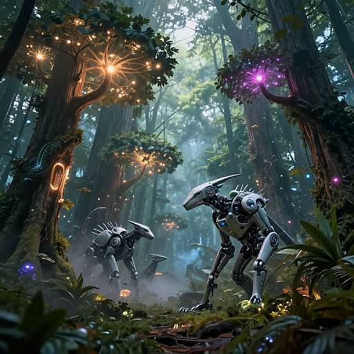 Cybernetic Forest with Robotic Wildlife