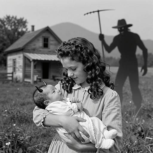 Haunting Portrait of a 1940s Farm Girl