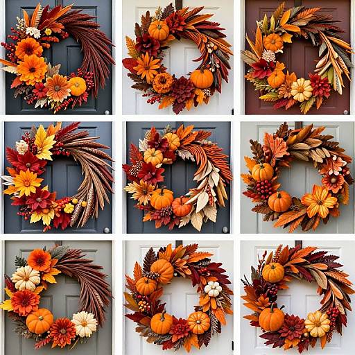 Vibrant Handmade Thanksgiving Wreaths