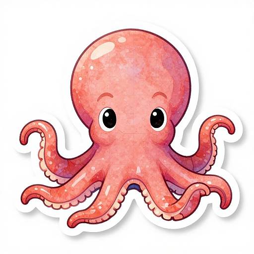 Cute Disney Style Octopus Sticker