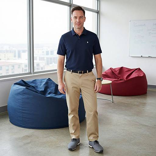 Confident Man in Casual Golf Attire