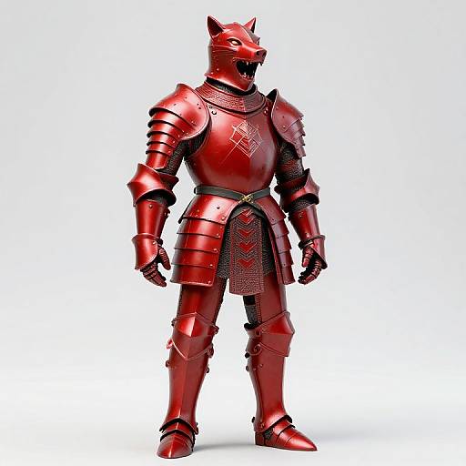 Fantasy Red Plate Armor Topiary