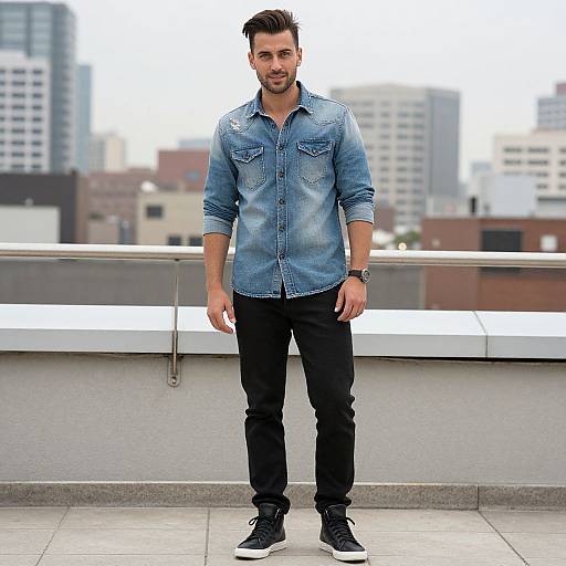 Urban Rooftop Style with Confidence