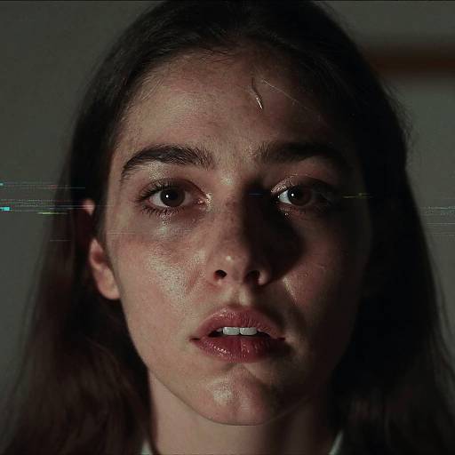 Analog Horror Distorted Face Close-Up