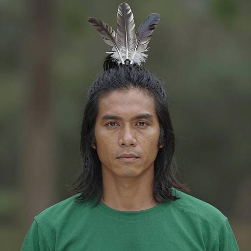 Fashionable Man in Feathered Headdress