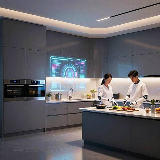 Ultra Futuristic Sci-Fi Kitchen Scene