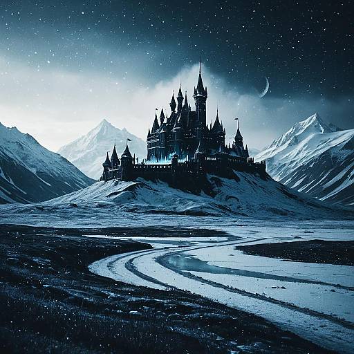 Dreamlike Tundra with Fairy Castle
