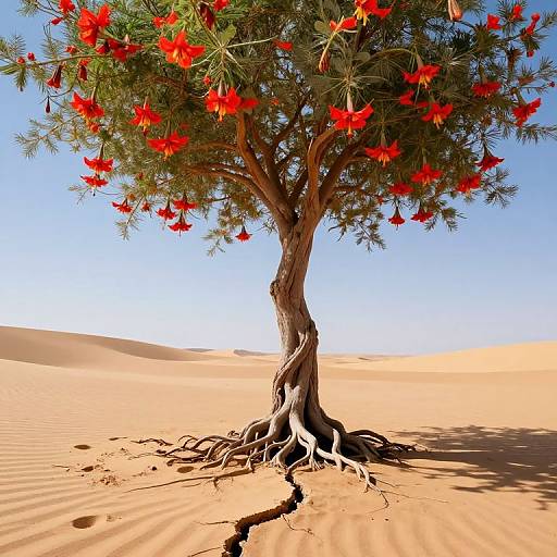 Upside-Down Tree in Desert
