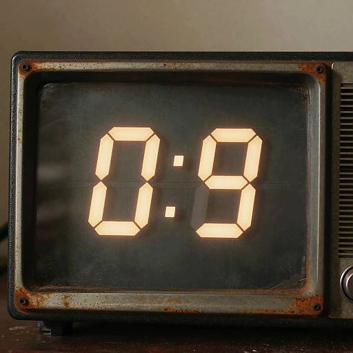 Vintage Digital Clock Display Illustration