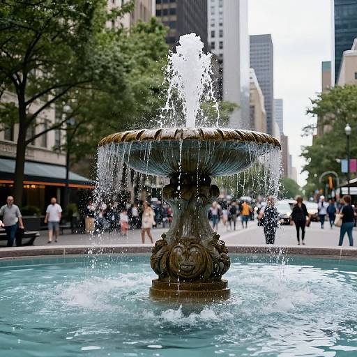 Serene City Square Fountain
