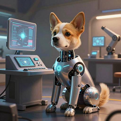 Futuristic Robot Dog AI Art