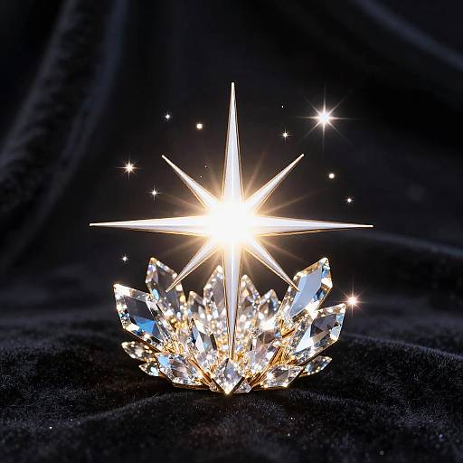 Sparkle Crystal Logo with Radiant Beams