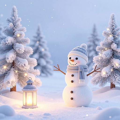 Cozy Snowman Winter Wallpaper
