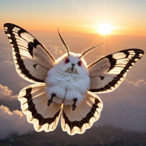 Fluffy Maroon Moth in Sunset Skies Fluffy Maroon Moth in Sunset Skies