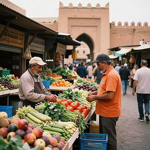 Vibrant Moroccan Bazaar Market Scene