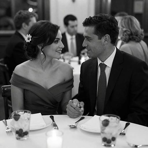Elegant Black-and-White Restaurant Moment