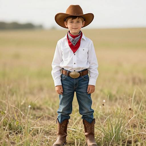 Young Boy Dressed as Cowboy