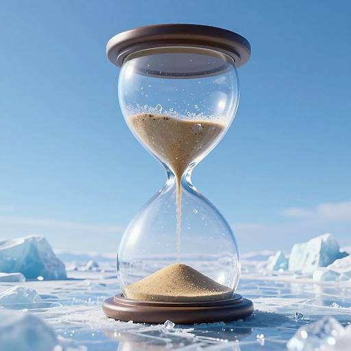 Surreal 3D Colossal Hourglass Scene