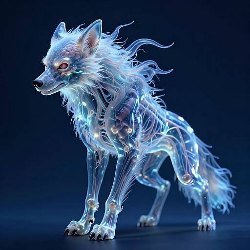 Bioluminescent Giger-Style Werewolf