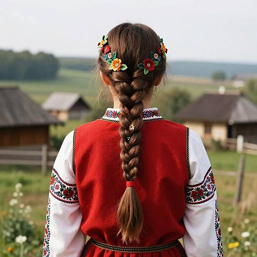 Intricate Slavic Braids with Floral Patterns
