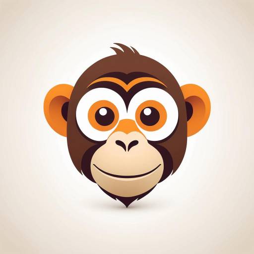 Cartoon Monkey Face Illustration