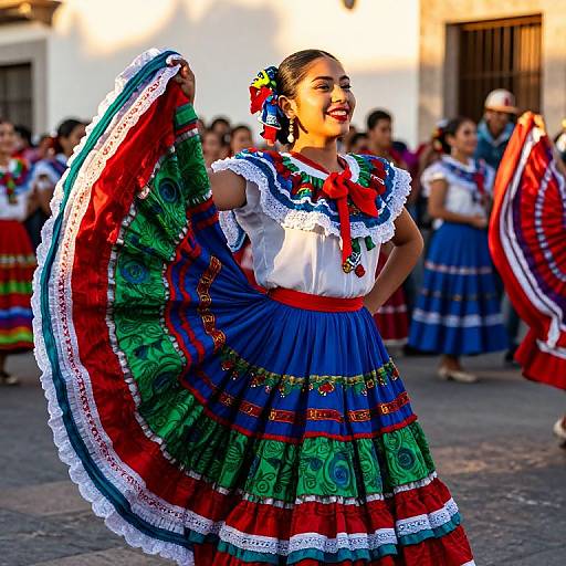Vibrant Mexican Folklorico Dancer
