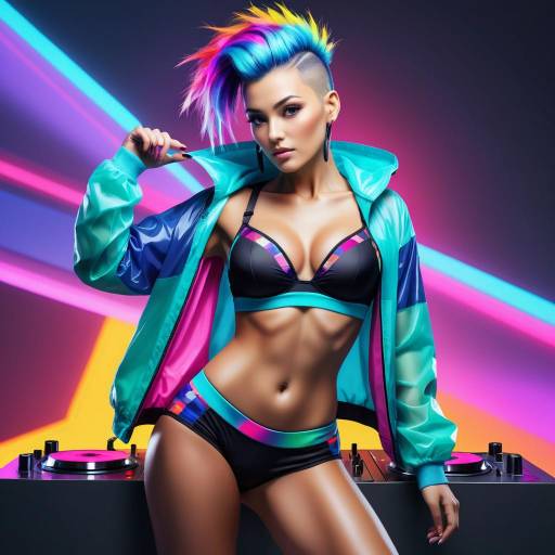 Vibrant Digital DJ Art with Colorful Flair