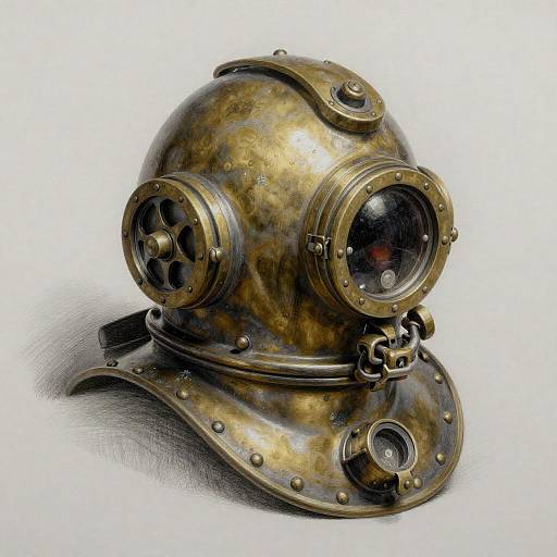 Melancholic Tarnished Deep-Sea Diving Helmet Study