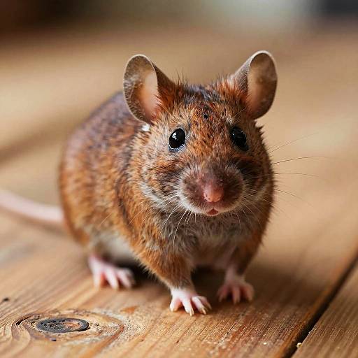 Hyperrealistic Close-Up of Brown Mouse