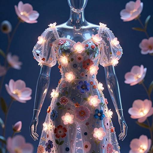 Ethereal Floral Transparent Dress
