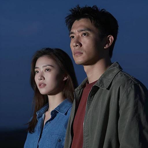 Serious Couple in Dramatic Lighting