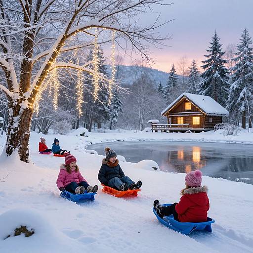 Magical Winter Wonderland Sledding
