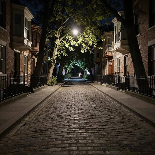 Victorian Night in a Cobblestone Forest