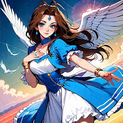 Angel Girl in 1990s Anime Style