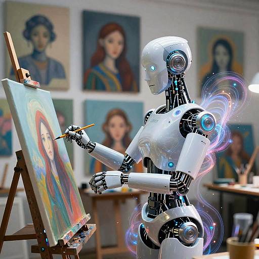 Robotic Artist Creating AI Variations